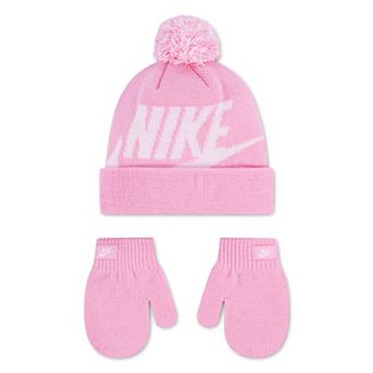 Toddlers Nike Swoosh Pom Beanie & Mittens 2 pc Set