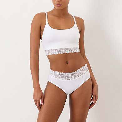 Lace Modern Scoop Bralette Made with Organic Cotton