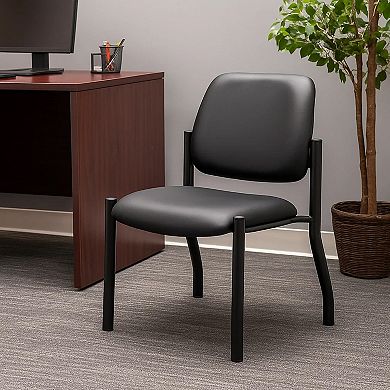 Lea Reception Guest Chair, Antimicrobial Vinyl