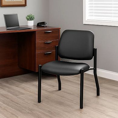Lea Reception Guest Chair, Antimicrobial Vinyl