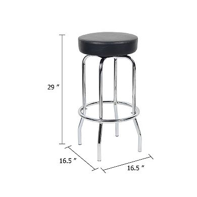 Multi Functional Stool with Chrome Legs and Black Molded Foam Seat
