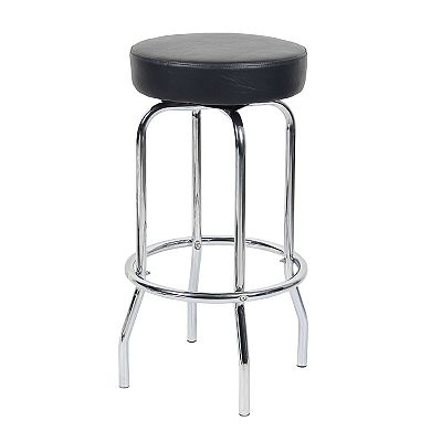 Multi Functional Stool with Chrome Legs and Black Molded Foam Seat