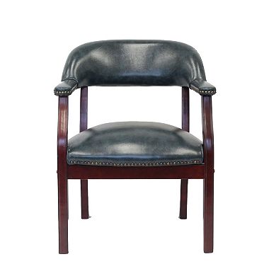 Elon Guest Chair with Brass Nailhead Trim, Wood