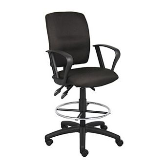 Jea Swivel Drafting Stool, Seat Tilt Lock, Loop Arms, Black Crepe