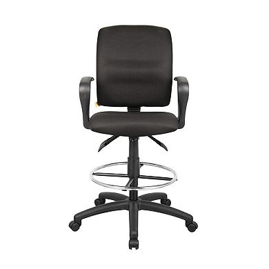 Jea Swivel Drafting Stool, Seat Tilt Lock, Loop Arms, Black Crepe