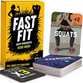 Fast Fit Workout Cards — 120 Tear Resistant HIIT Fitness Deck for Full Body Training