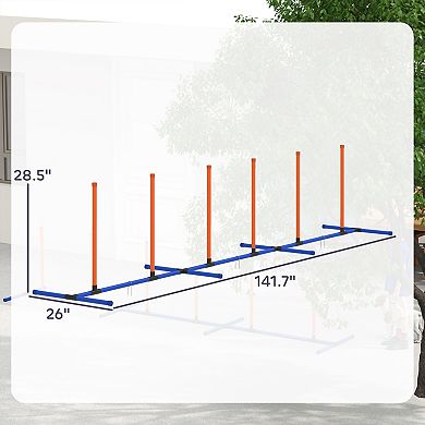 PawHut Dog Agility Training Equipment Adjustable Weaves Poles