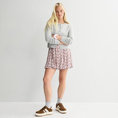 Juniors' SO® Crewneck Cardigan Sweater