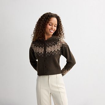 Juniors' SO® Crewneck Cardigan Sweater