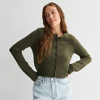 Juniors' SO® Crewneck Cardigan Sweater