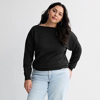 Juniors' Plus Size SO® Slouchy Off Shoulder Sweater