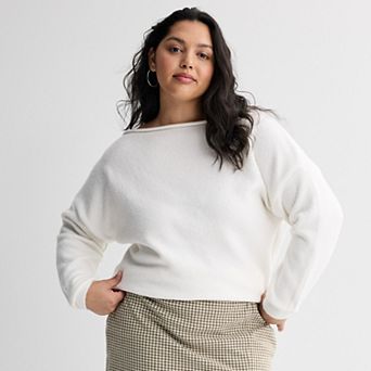 Juniors' Plus Size SO® Slouchy Off Shoulder Sweater