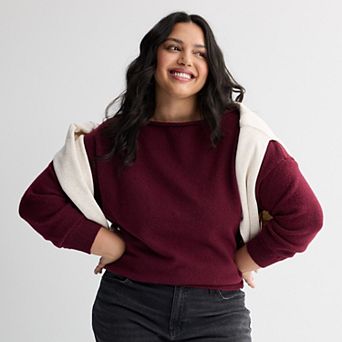 Juniors' Plus Size SO® Slouchy Off Shoulder Sweater