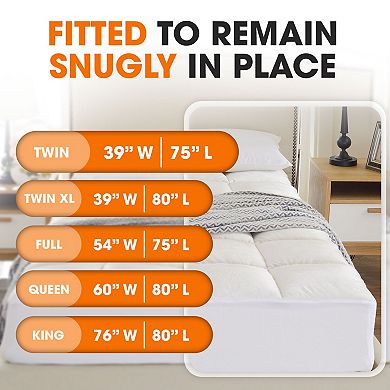 Cheer Collection Microplush Down Alternative Mattress Topper with Deep Pocket Quilted Fitted Skirt