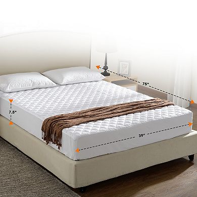 Cheer Collection Quilted Mattress Pad with Deep Pocket Fitted Skirt and Plush Fill