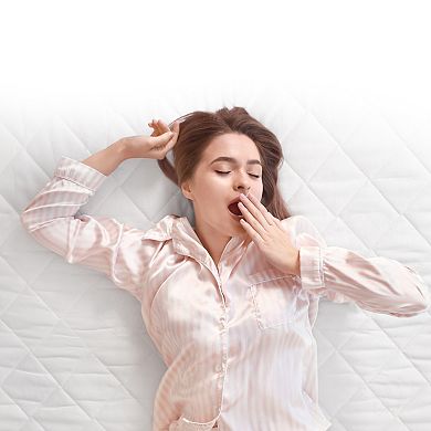 Cheer Collection Quilted Mattress Pad with Deep Pocket Fitted Skirt and Plush Fill