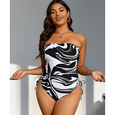 Plus Size Swimsuit One Piece for Women Hot Spring Wear Women's Tight Printed Backless Tank Bikini