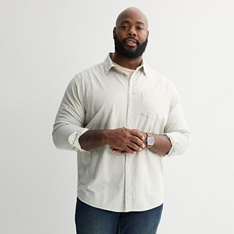 Big & Tall Sonoma Goods For Life® Long Sleeve Perfect Length Seersucker Shirt