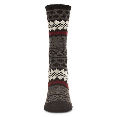 Women's Winter Fair Isle Wool Blend Crew Sock