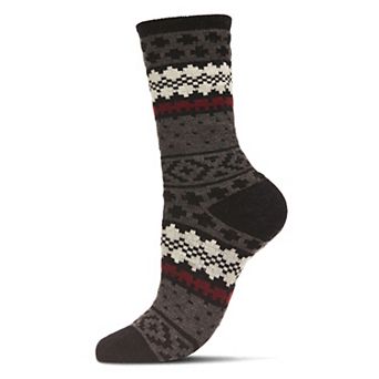 Women's Winter Fair Isle Wool Blend Crew Sock