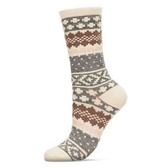 Women's Winter Fair Isle Wool Blend Crew Sock