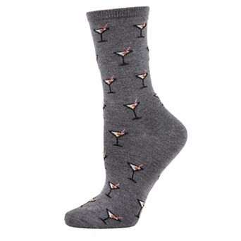 Martini Cocktails Wool Blend Crew Sock