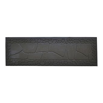HomeRoots 10" X 33" Black Rubber Outdoor Door Mat