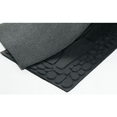 HomeRoots 10" X 33" Black Rubber Outdoor Door Mat