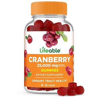 Lifeable Adults Cranberry Gummies for Women, 25000mg, 60 count