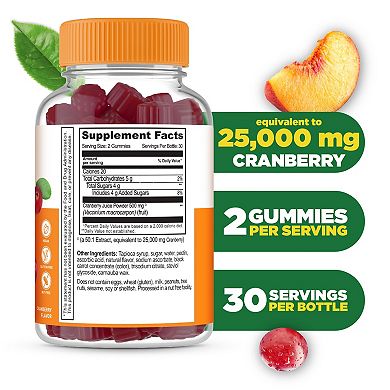 Lifeable Adults Cranberry Gummies for Women, 25000mg, 60 count