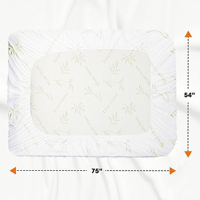 Cheer Collection Waterproof Mattress Protector Cooling Rayon Fabric Quiet Deep Pocket Cover