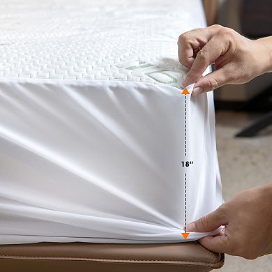 Cheer Collection Waterproof Mattress Protector Cooling Rayon Fabric Quiet Deep Pocket Cover