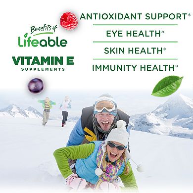 Lifeable Adults Vitamin E Gummies, 400 IU, 90 count