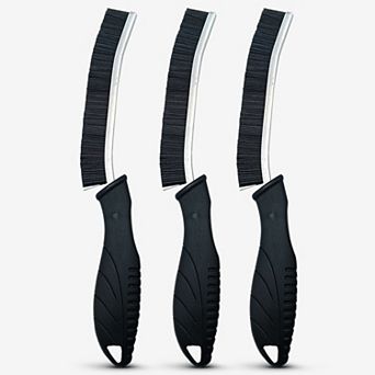 Cheer Collection 3 Pack Crevice Cleaning Brushes for Gaps Grout Faucets and Window Tracks