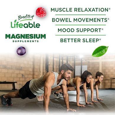 Lifeable Adults Sugar Free Magnesium Citrate Gummies, 60 count