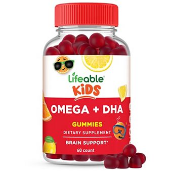 Lifeable Kids Omega 3 Gummies with Vegan DHA Supplement, 60 count