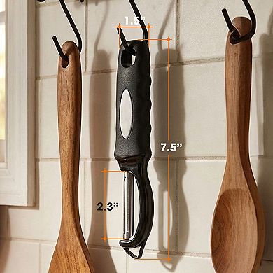 Cheer Collection Swivel Vegetable Peeler with Stainless Steel Blade and Eye Remover Tool