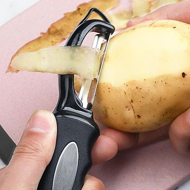Cheer Collection Swivel Vegetable Peeler with Stainless Steel Blade and Eye Remover Tool