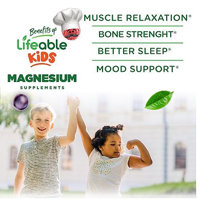 Lifeable Kids Sugar Free Magnesium Citrate Gummies, 60 count