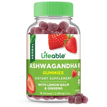 Lifeable Adults Ashwagandha + Ginseng & Lemon Balm, 60 count