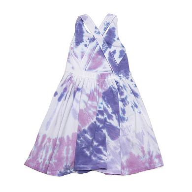 Cross Back Dress in Purple Tie Dye - 1.5-2y