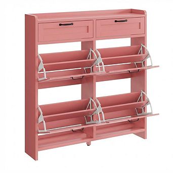 Shoe Cabinet with 4 Flip Drawers, Shoe Organizer with Adjustable Shelf, for Entryway, Living Room