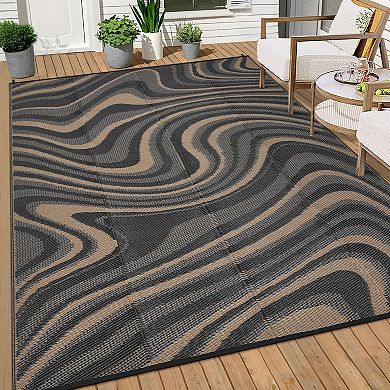Plastic Straw Rugs, Camping Rugs for Outside Your RV, Reversible Rug with Rubber Particles Backing