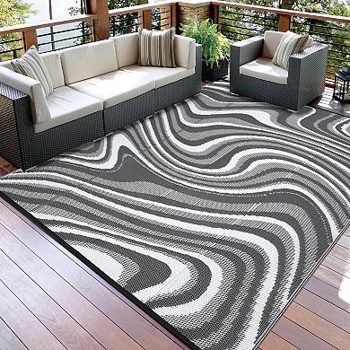 Plastic Straw Rugs, Camping Rugs for Outside Your RV, Reversible Rug with Rubber Particles Backing