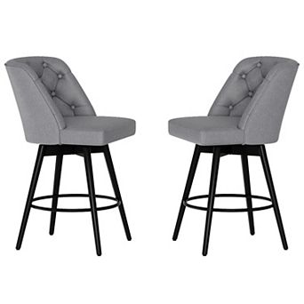 360°Swivel Bar Stools, Performance Upholstered Counter Bar Stool, for Kitchen Island, Set of 2