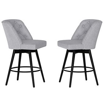 360°Swivel Bar Stools, Performance Upholstered Counter Bar Stool, for Kitchen Island, Set of 2