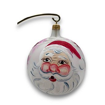 Discover Europe - Made in Italy Santa Decorated Glass Christmas Ornament