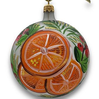 Discover Europe - Made in Italy Oranges Decorated Glass Christmas Ornament