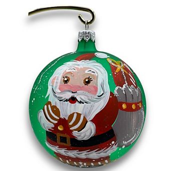 Discover Europe - Made in Italy Santa Gifts Decorated Glass Christmas Ornament