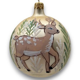 Discover Europe - Made in Italy Deer Decorated Glass Christmas Ornament